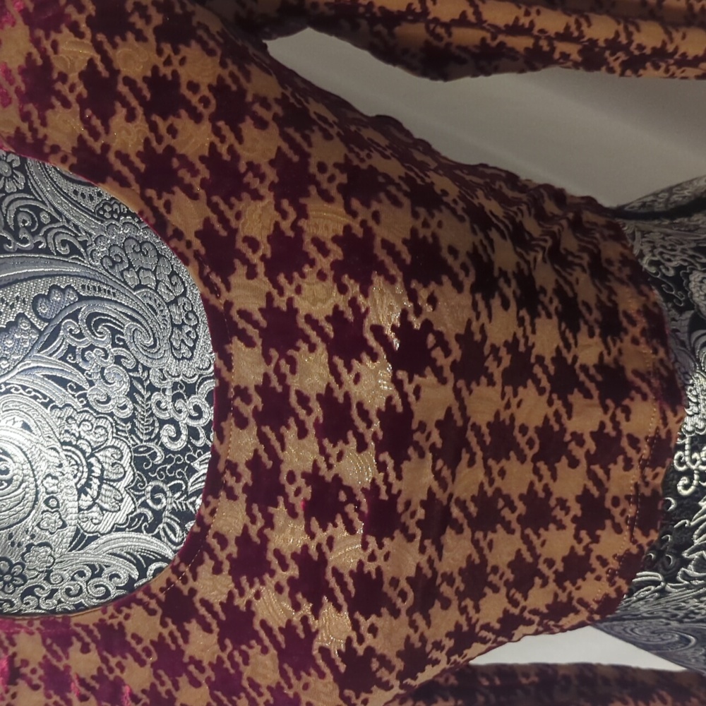 NWT Naked Wardrobe Red Houndstooth Crop Top - Picture 3 of 10